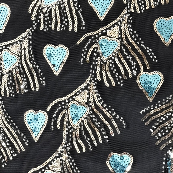 1920s Inspired Beaded Sequin Peacock Flapper Dress Size Medium - Picture 3 of 4